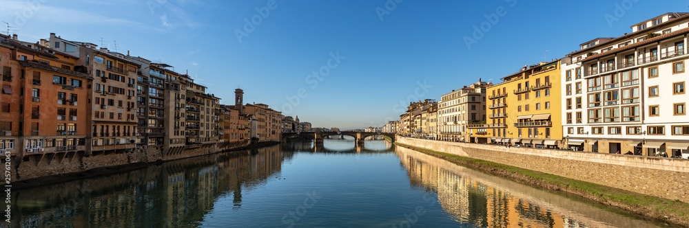 Florence Italy - Arno River and Santa Trinita Bridge
