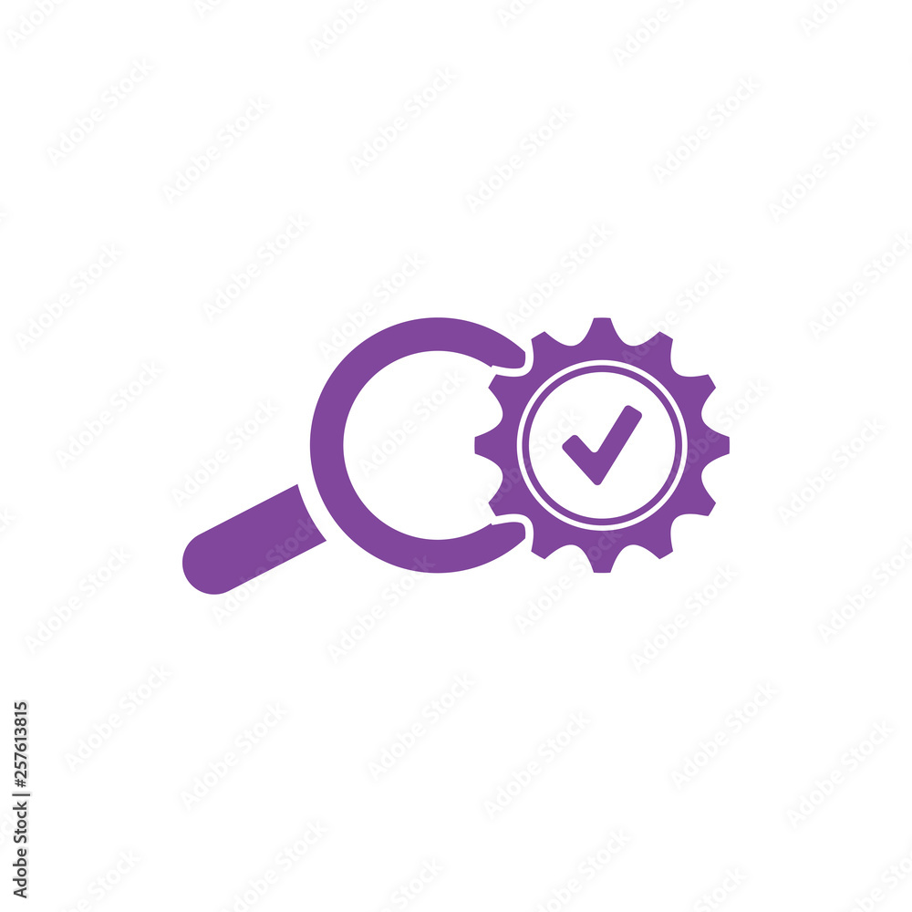 Cog, magnifier, optimization, search optimization, search settings dark violet color icon Cog, magnifier, optimization, search optimization, search settings dark violet color icon