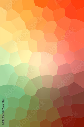 Abstract illustration of green, orange Big Hexagon background