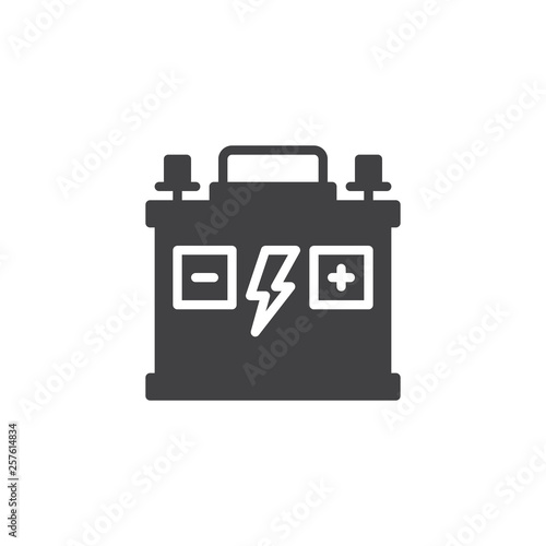 Car battery vector icon. filled flat sign for mobile concept and web design. Accumulator glyph icon. Symbol, logo illustration. Pixel perfect vector graphics