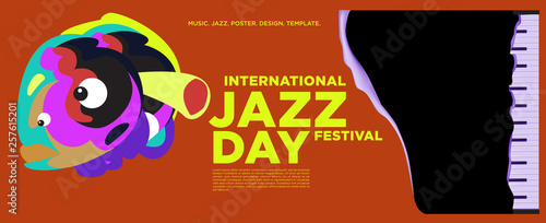 Vector colorful international jazz day poster and banner