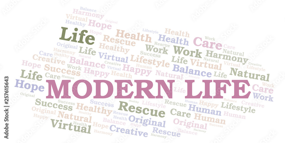 Modern Life word cloud. Modern Life word cloud.