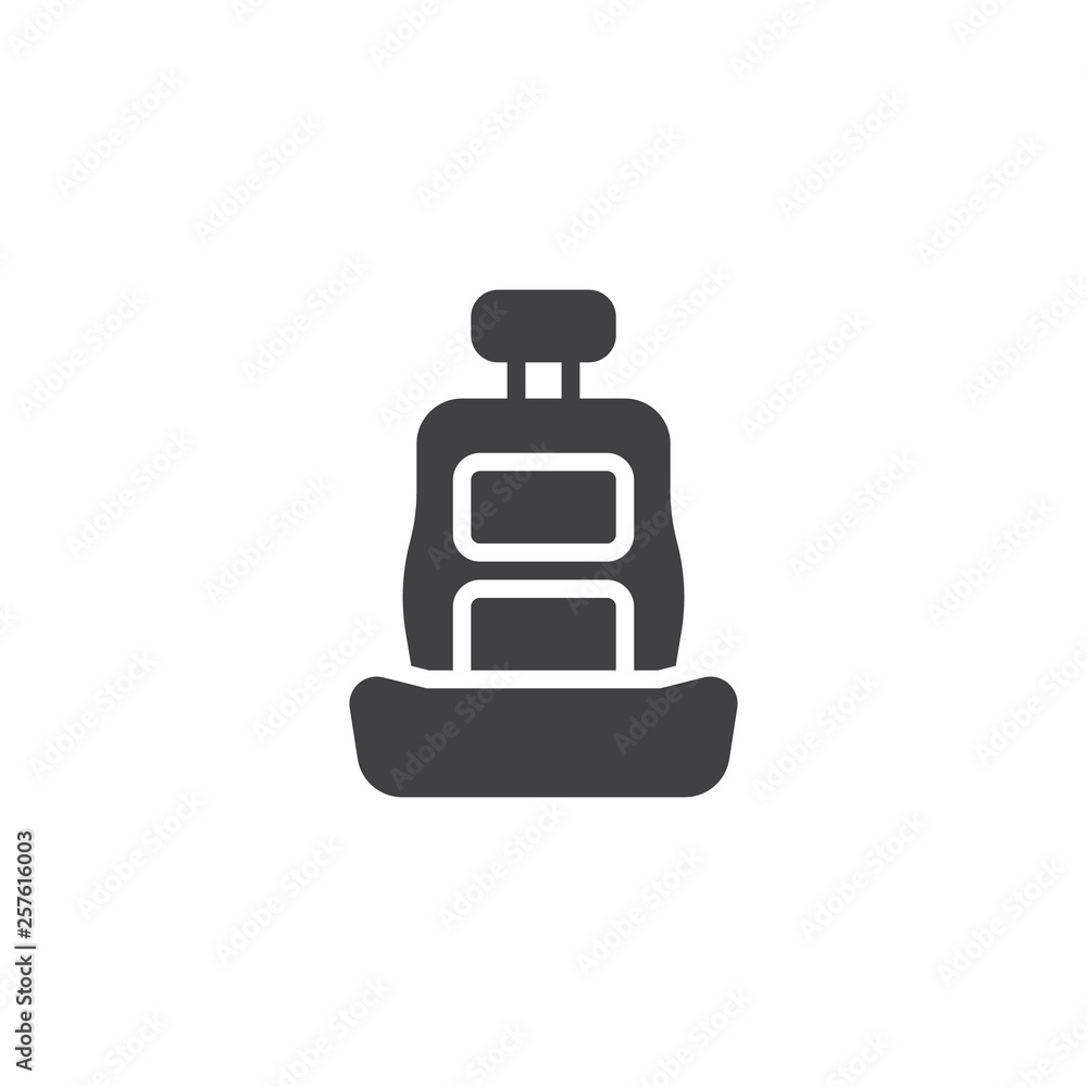 Car seat vector icon. filled flat sign for mobile concept and web