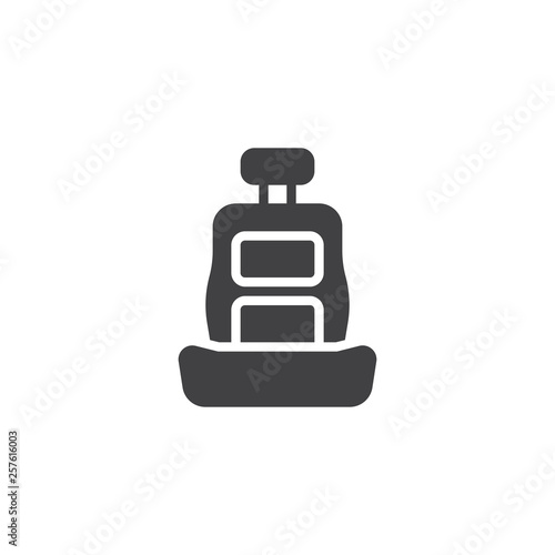 Car seat vector icon. filled flat sign for mobile concept and web design. front view car seat glyph icon. Symbol, logo illustration. Pixel perfect vector graphics