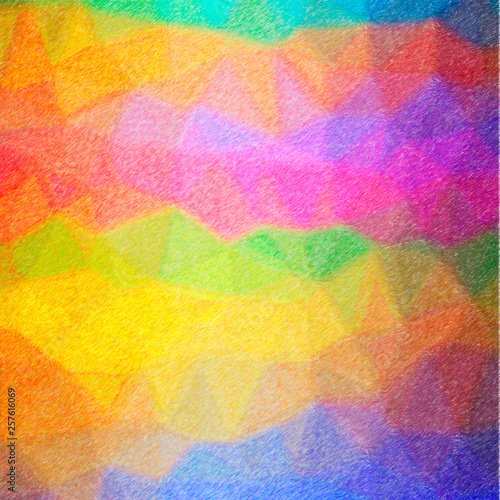 Illustration of abstract Orange, Green, Blue, Yellow, Red Color Pencil High Coverage Square background.