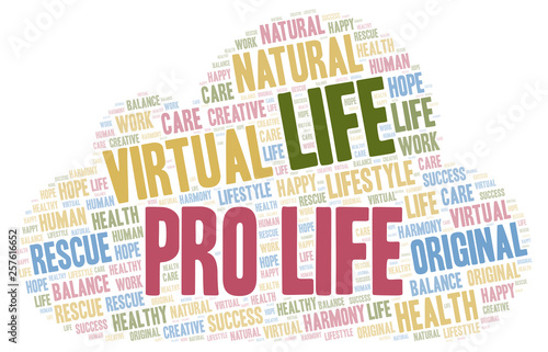 Pro Life word cloud. photo