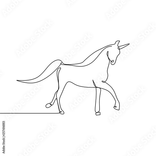Unicorn one line drawing