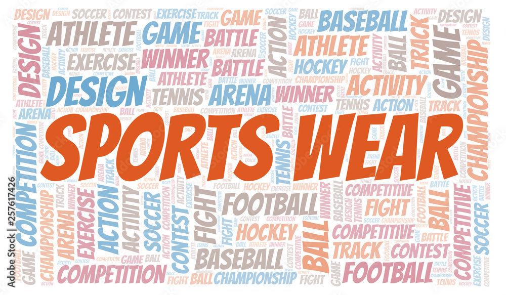 Obraz premium Sports Wear word cloud.