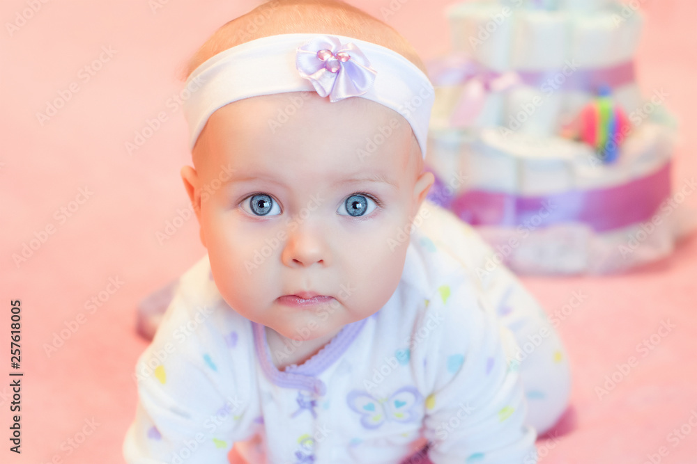 portrait of emotional sweet infant baby at home portrait of emotional sweet infant baby at home