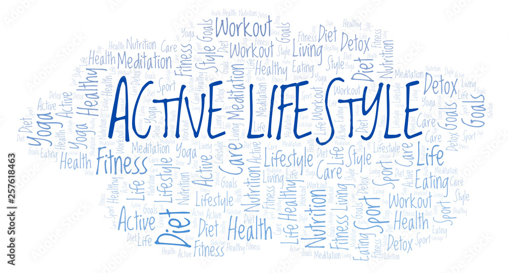 Obraz premium Active Lifestyle word cloud.