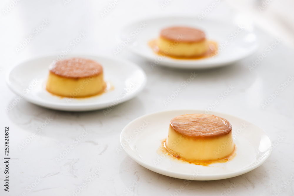 Homemade Creme Caramel with Sweet Syrup / Custard Pudding Homemade Creme Caramel with Sweet Syrup / Custard Pudding