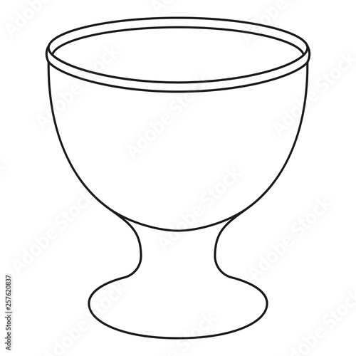 Line art black and white empty egg cup