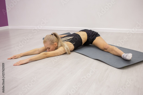 sports girl stretching