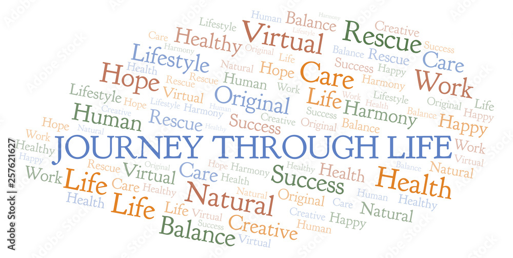 Fototapeta premium Journey Through Life word cloud.