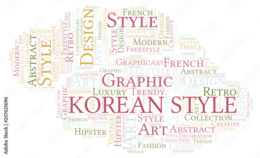 Obraz premium Korean Style word cloud.