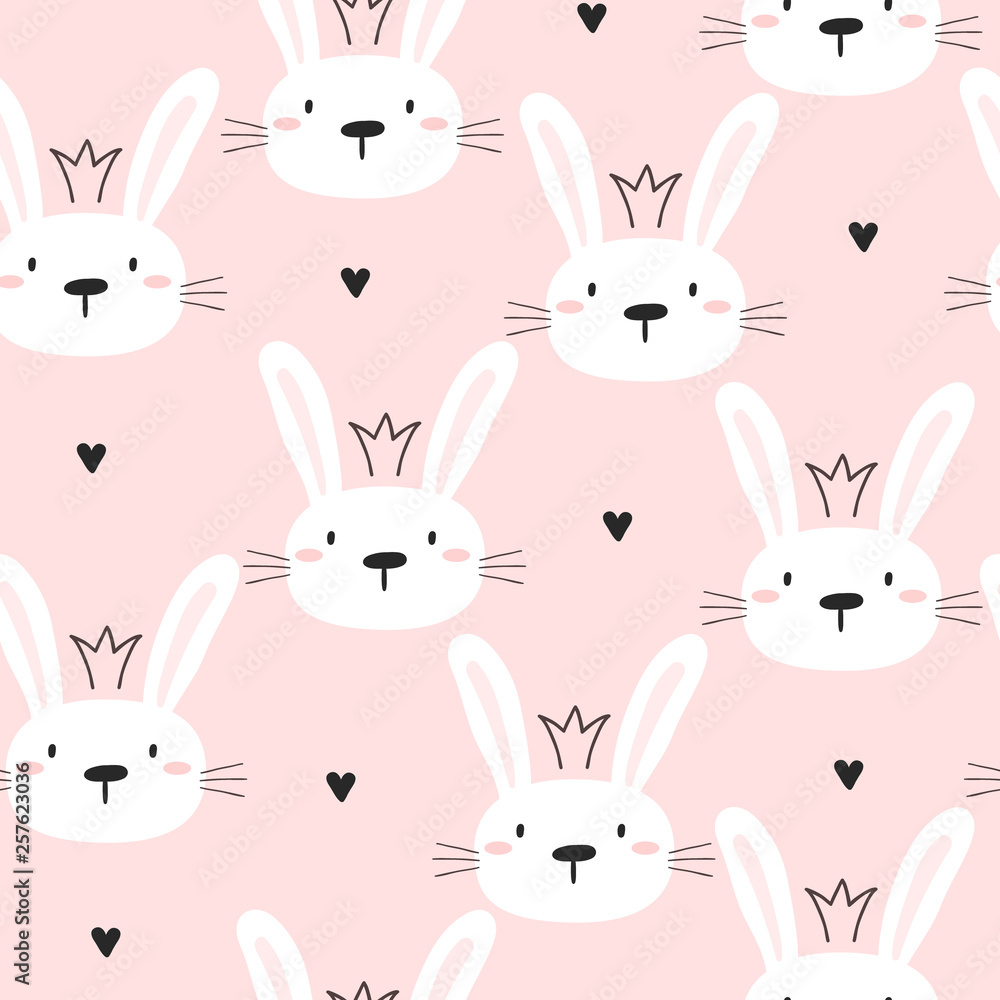 Seamless pattern with cute little bunny. vector illustration Seamless pattern with cute little bunny. vector illustration