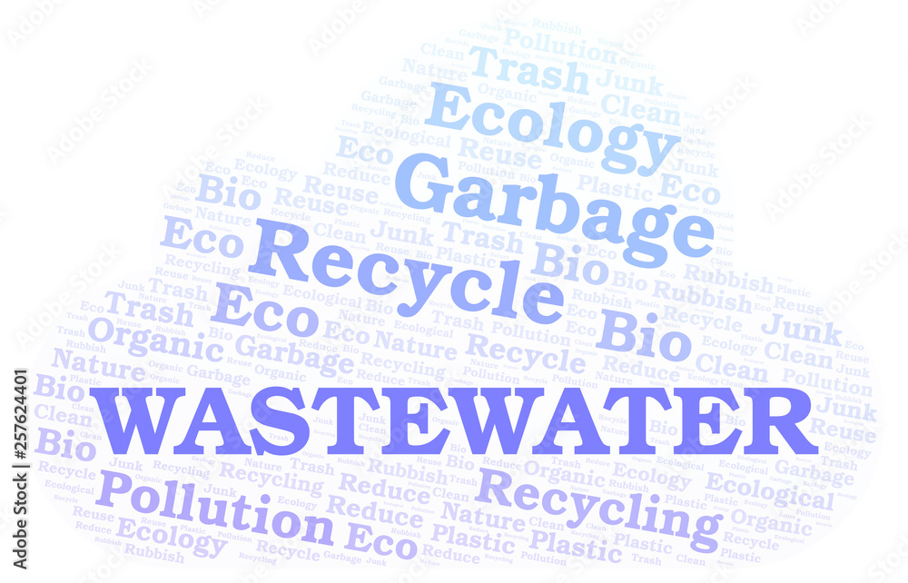 Obraz premium Wastewater word cloud.