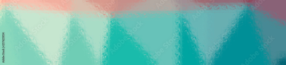 Illustration of green and brown  glass blocks background, abstract banner.