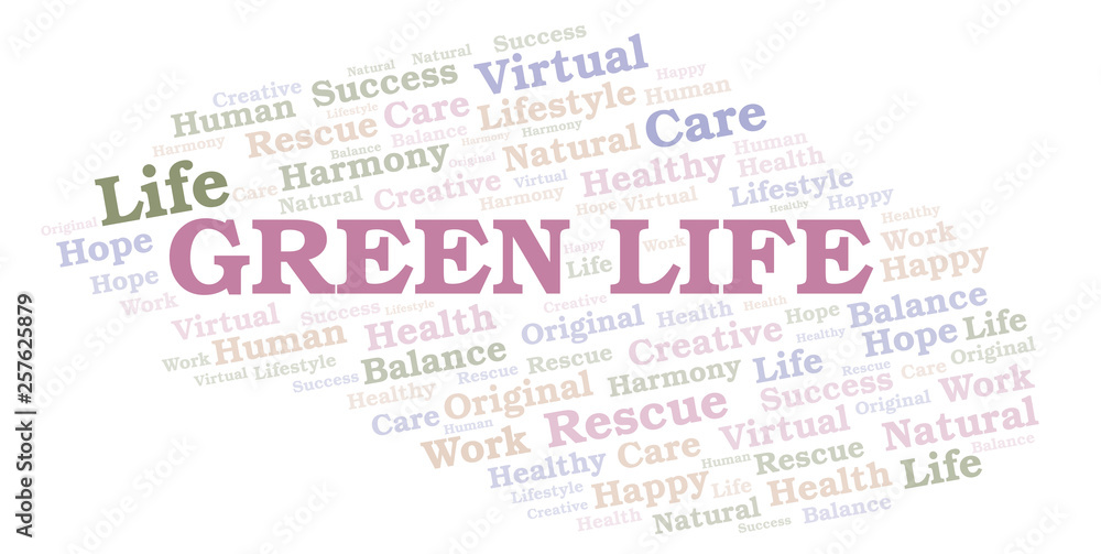Green Life word cloud.