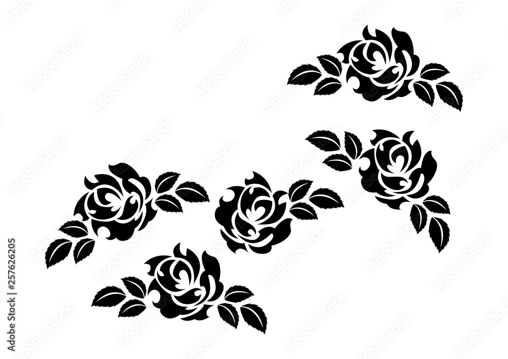 トライバルのデザイン バラの花 ファッションタトゥー ステッカー Stock Vector Adobe Stock トライバルのデザイン バラの花 ファッションタトゥー ステッカー Stock Vector Adobe Stock