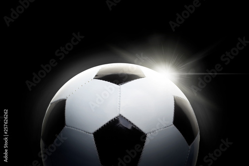 Soccer ball isolated on black