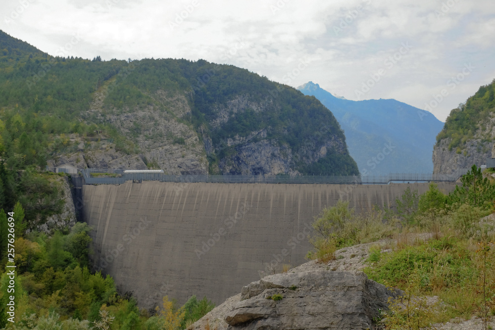 Mountain Trekking Day at the Vajont dam. Vajont, Italy. September 2018 Mountain Trekking Day at the Vajont dam. Vajont, Italy. September 2018