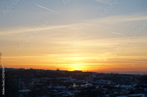 evening sunset sun clouds beauty landscape