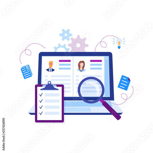 Website header of recruiting and hr concept