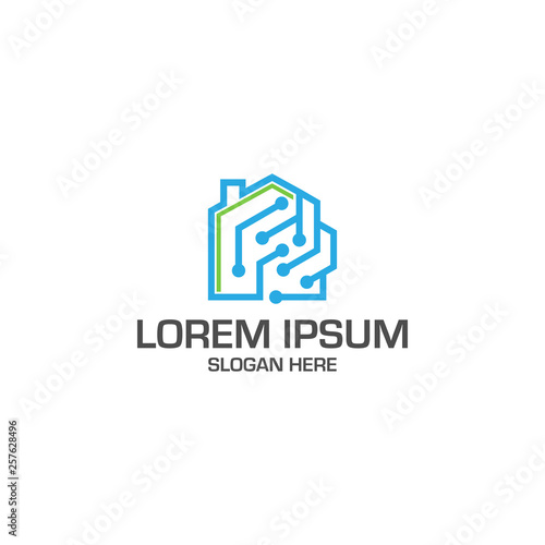 Free Download tech home vector logo template - GFXLoad