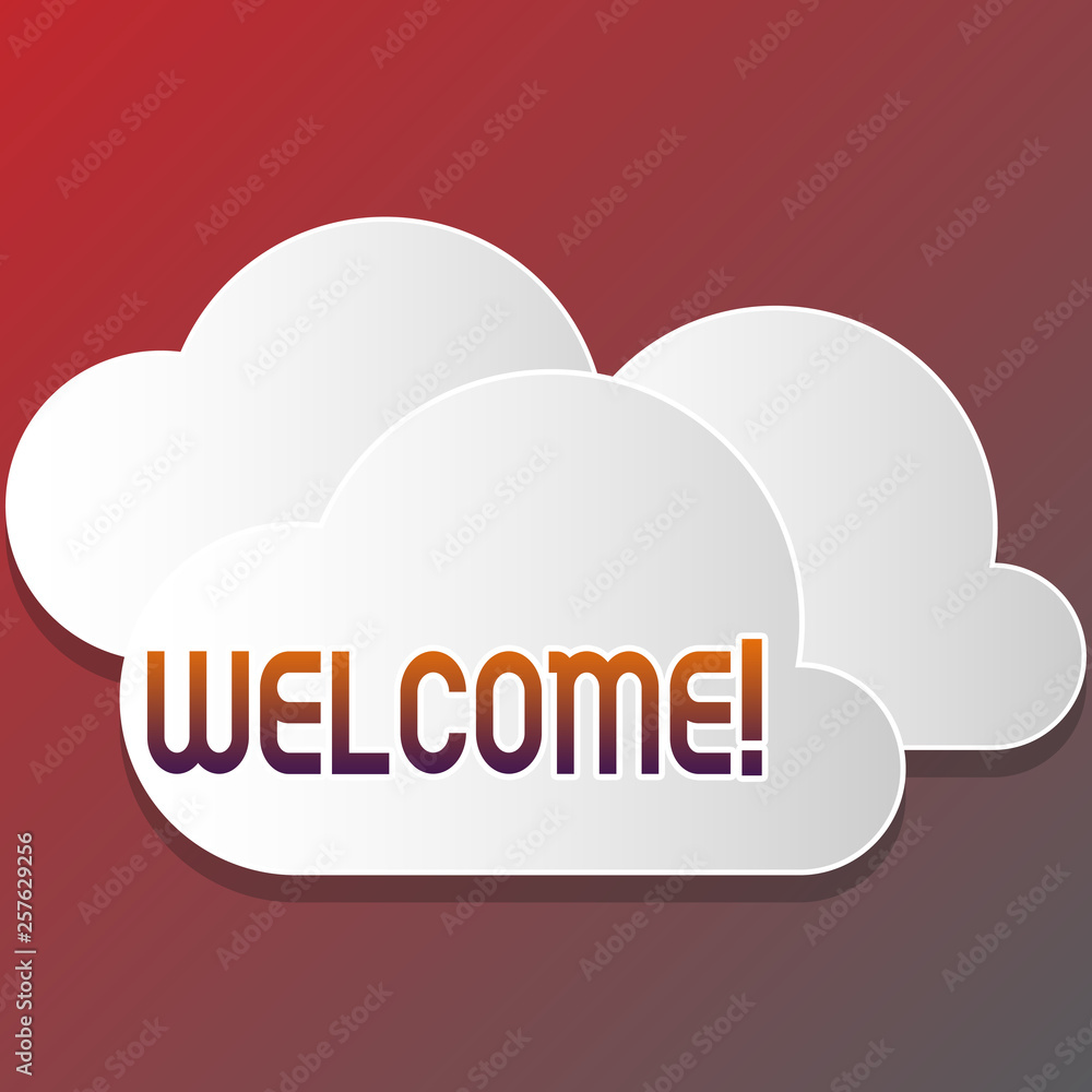 Text sign showing Welcome. Business photo text Warm salutation acknowledgement for someone amiable loved thanked Blank White Fluffy Clouds Cut Out of Board Floating on Top of Each Other Text sign showing Welcome. Business photo text Warm salutation acknowledgement for someone amiable loved thanked Blank White Fluffy Clouds Cut Out of Board Floating on Top of Each Other