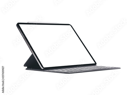 Obraz na płótnie Blank screen tablet on white background. Isolated ipad. 