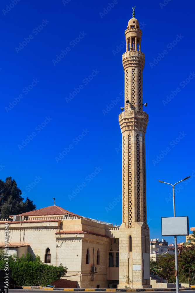 Mosque in Dahar neighborhood (old town of Hurghada) in Egypt