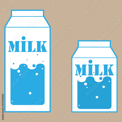 Milk in the package. Vector illustration cardboard packaging of milk. Carton pack. Paper box design for drink milk product.