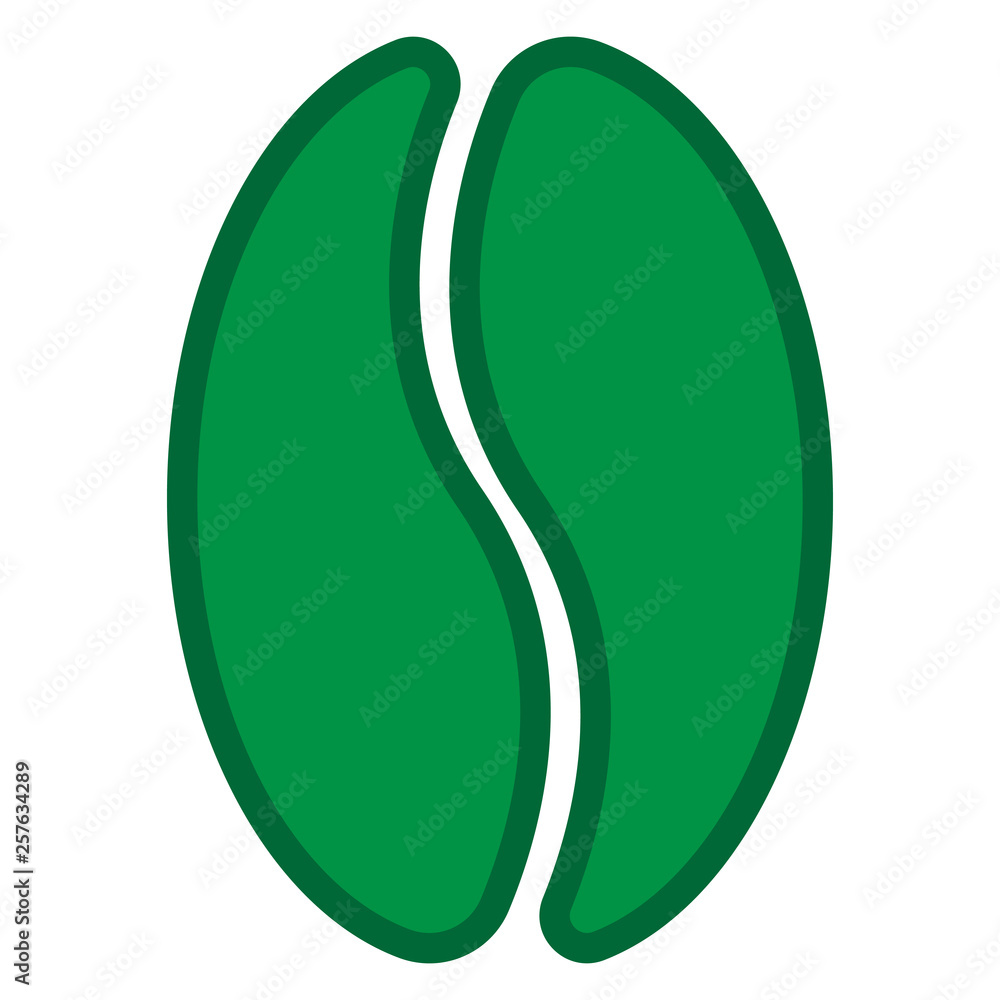 Green coffee. Vector illustration of green coffee beans. Logo icon coffee beans. Green coffee. Vector illustration of green coffee beans. Logo icon coffee beans.