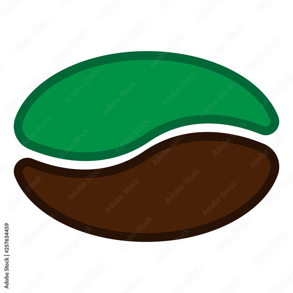Green coffee. Vector illustration of green coffee beans. Logo icon coffee beans. Green coffee. Vector illustration of green coffee beans. Logo icon coffee beans.