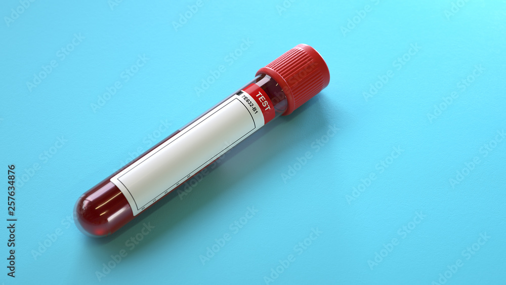 Blood test tubes in the lab,Blood samples,3d rendering,conceptual image. Blood test tubes in the lab,Blood samples,3d rendering,conceptual image.
