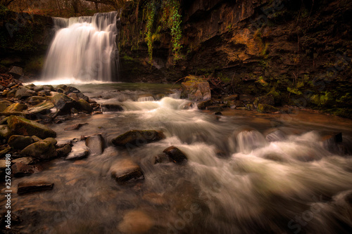 Brecon waterfall South Wales One of the many beautiful un-named waterfalls in the Brecon area of South Wales  UK