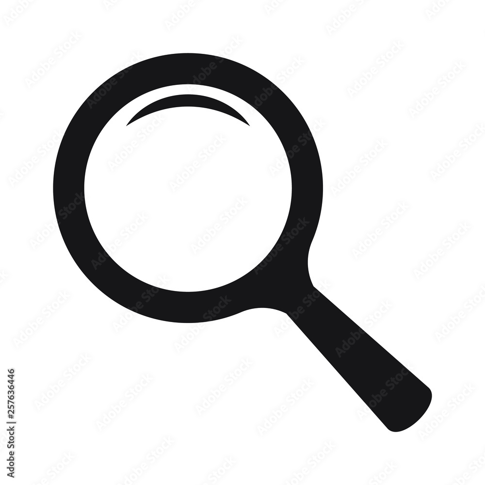 Search icon. Magnifying glass icon, vector magnifier or loupe sign. Search icon. Magnifying glass icon, vector magnifier or loupe sign.