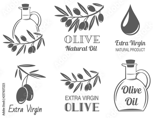 Vector set of olive oil  labels