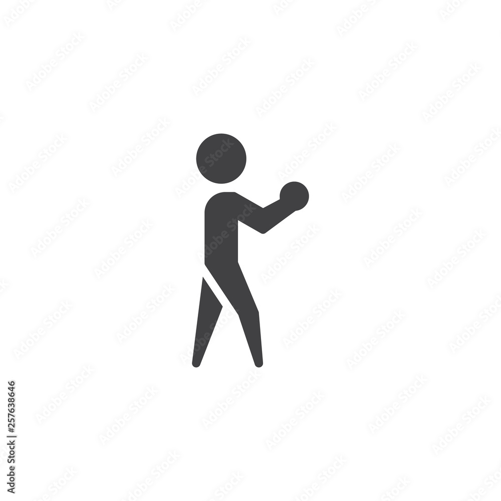 Box sport vector icon. filled flat sign for mobile concept and web design. Boxing boxer glyph icon. Symbol, logo illustration. Pixel perfect vector graphics