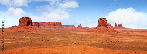 A panorama of Monument Valley