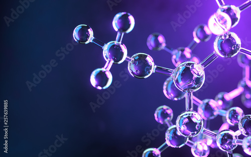 molecule model. Science concept. 3d rendering,conceptual image. © Shuo