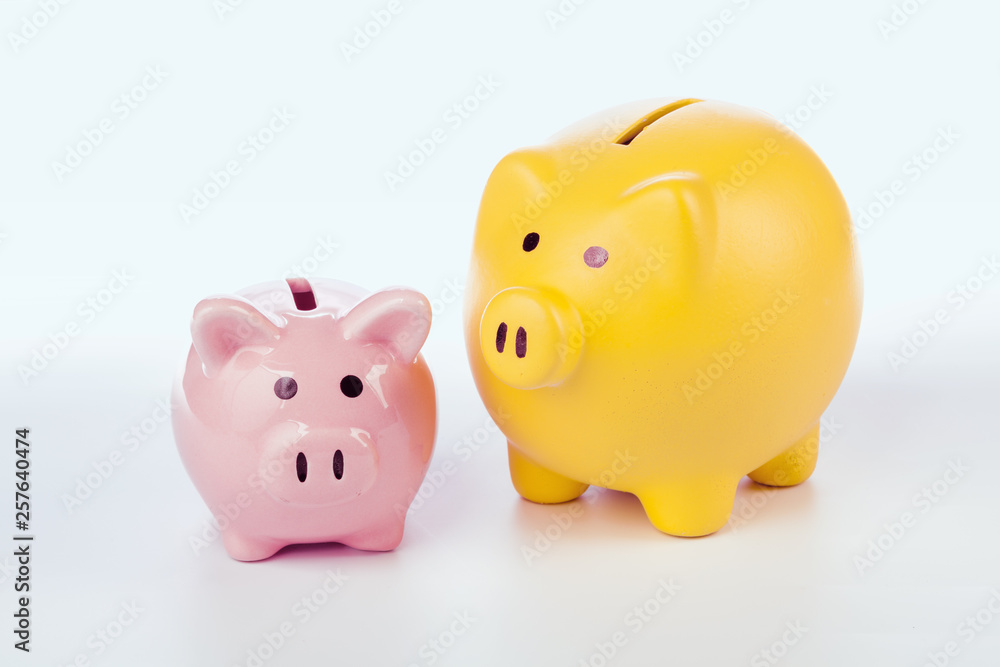 Group of colorful piggy banks Group of colorful piggy banks