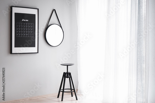 Interior of light room with...