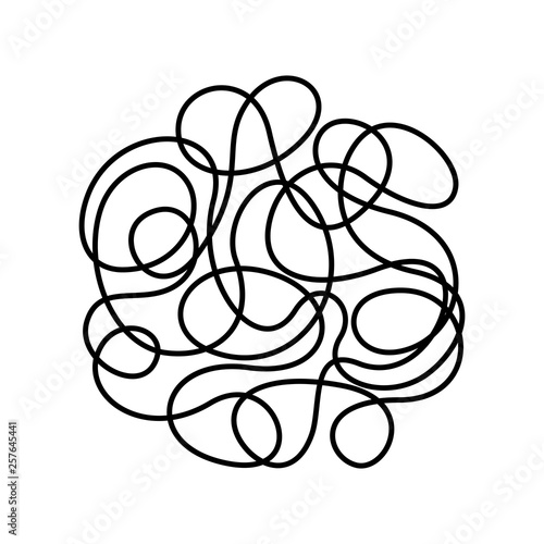 Chaotic line isolated on white background