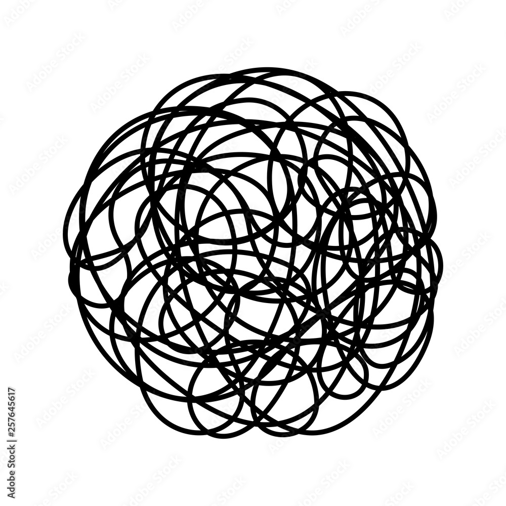 Chaotic line isolated on white background Chaotic line isolated on white background