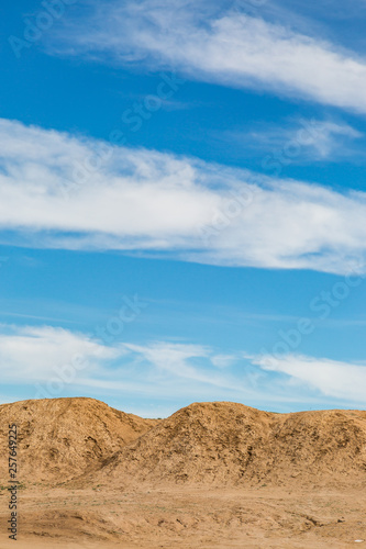 Clouds over a desert landscape, in California