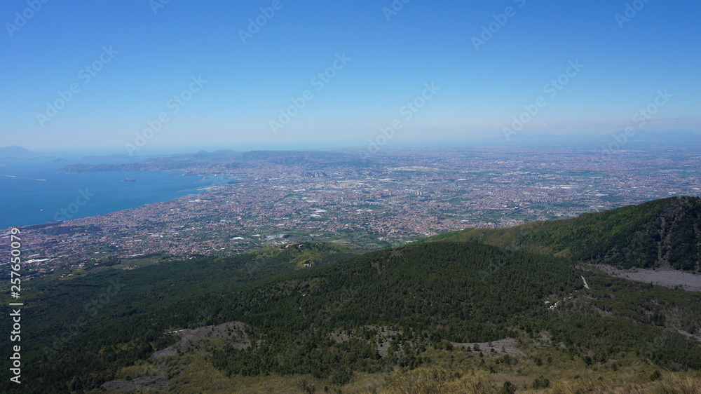 Scenic picture-postcard view of the city of Napoli (Naples), view from the famous vulcano Vesuv Scenic picture-postcard view of the city of Napoli (Naples), view from the famous vulcano Vesuv