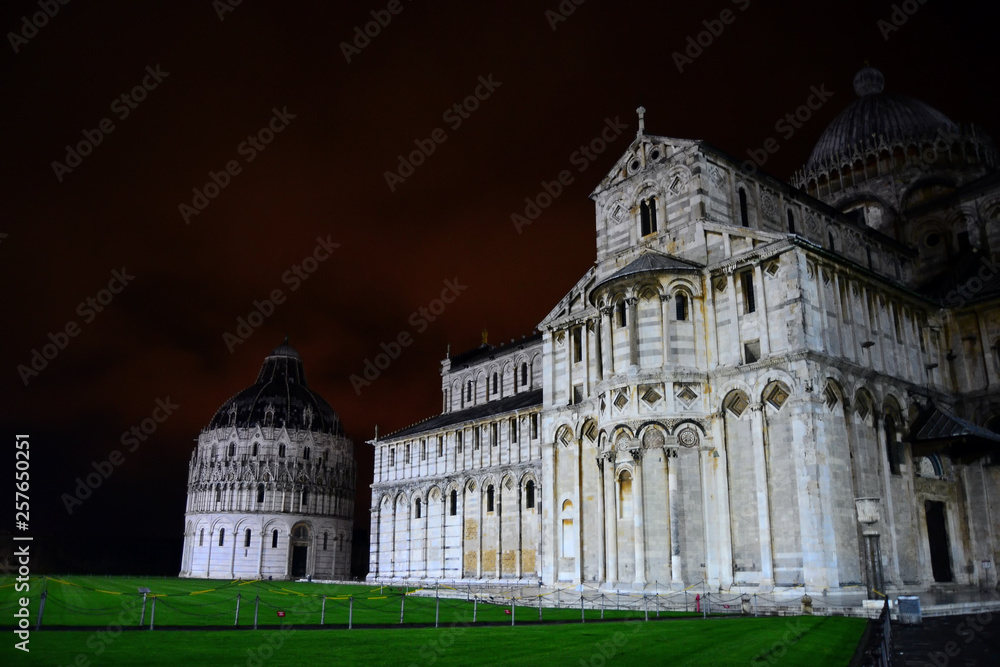 view of the cathedral in Pisa Italy