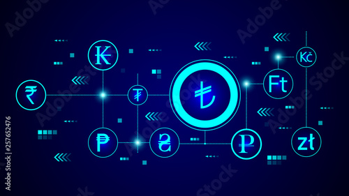 turkish lira icon. From Crepto currency set